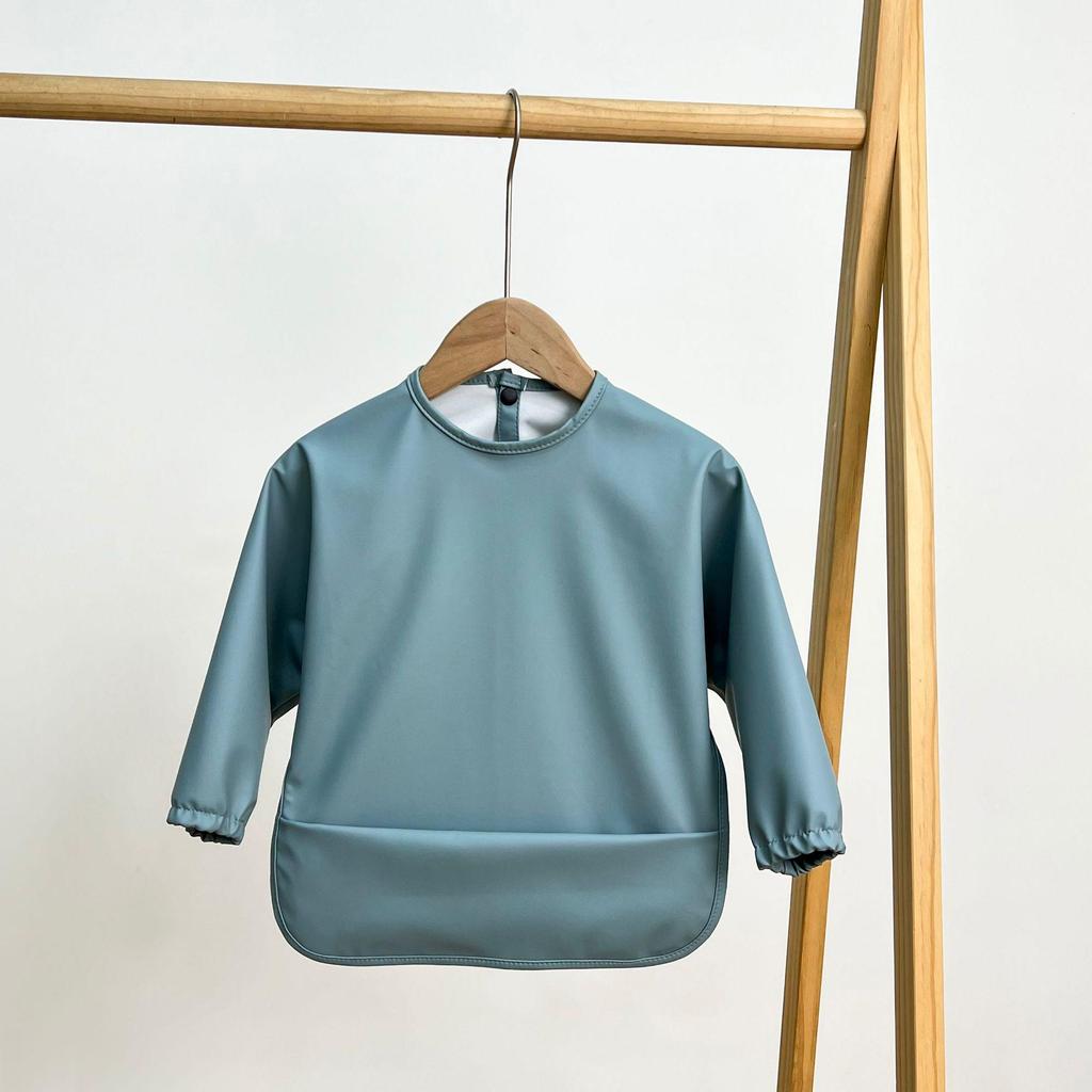 Reversible Waterproof Baby Smock & Bib - Denmark Painting Apron & Food Catcher Coverall