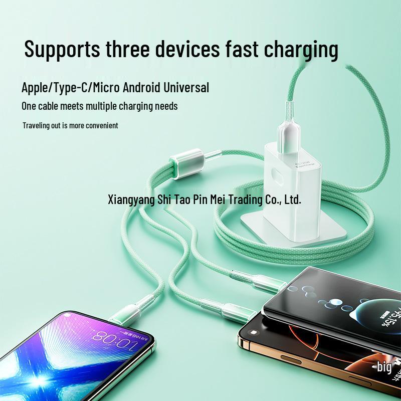 Кабель для быстрой зарядки 3-в-1 для устройств Apple, Huawei, Xiaomi