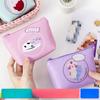 Cartoon Cute Cat Printed Coin Purse PU Multifunctional Coin Key Storage Bag Bank Credit ID Card Holder Sanitary Pad Organizer