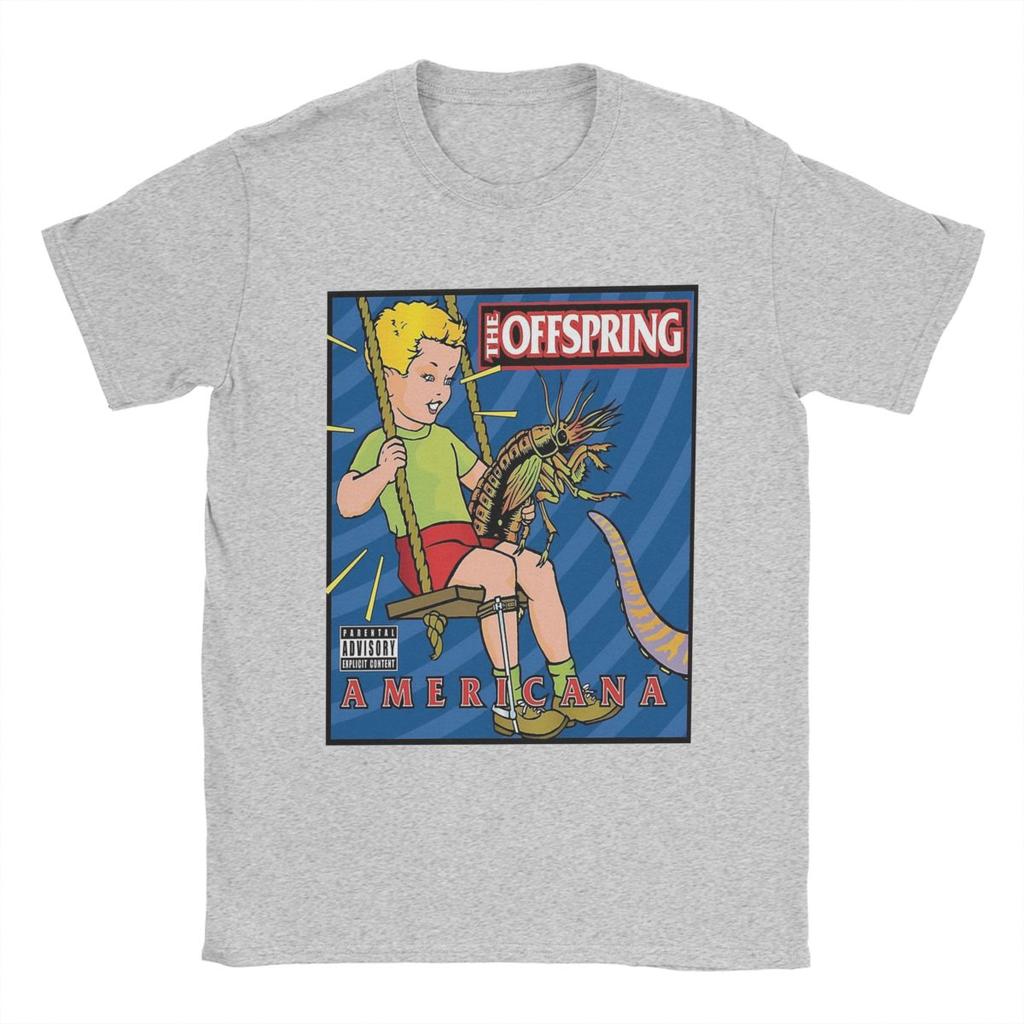 Мужская футболка The Offspring из чистого хлопка, винтажная футболка с коротким рукавом и круглым вырезом, праздничная футболка