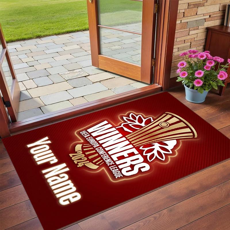 Crystal Velvet Rug Custom Name Text, Soft Non Slip Floor Mat Home DecorOlympiacos