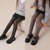 Детские колготки с флисовой подкладкой, зимние теплые термо непрозрачные леггинсы с эластичной талией, теплые колготки для девочек с мягким плюшем для детей