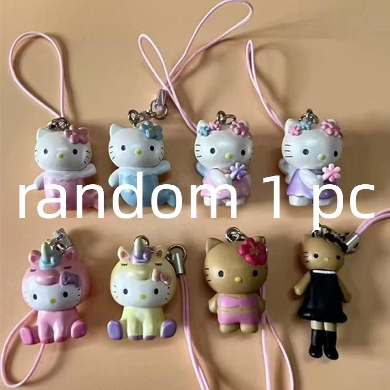 In-Stock Mermaid Phone Chain Decorations Kt Cat Fantasy Series Black Leather Long Leg Pendant Keychain Small Doll Birthday Present