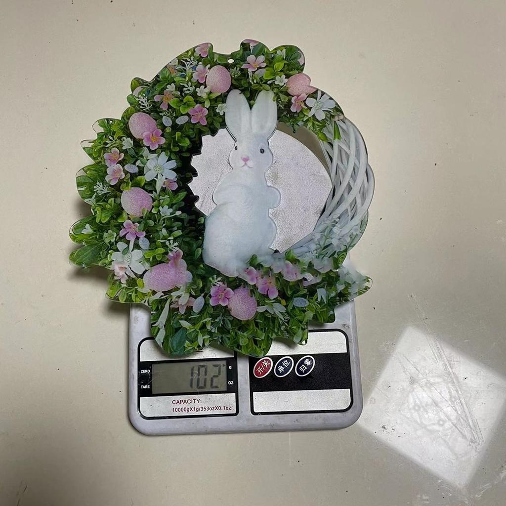 Подвеска из акрила «Пасхальный кролик» из ротанга 2D