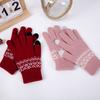 Women Winter Warm Wool Knitted Glove Touch Screen Keep Warm Stretch Mittens Imitation Wool Full Finger Guantes Crochet Thicken