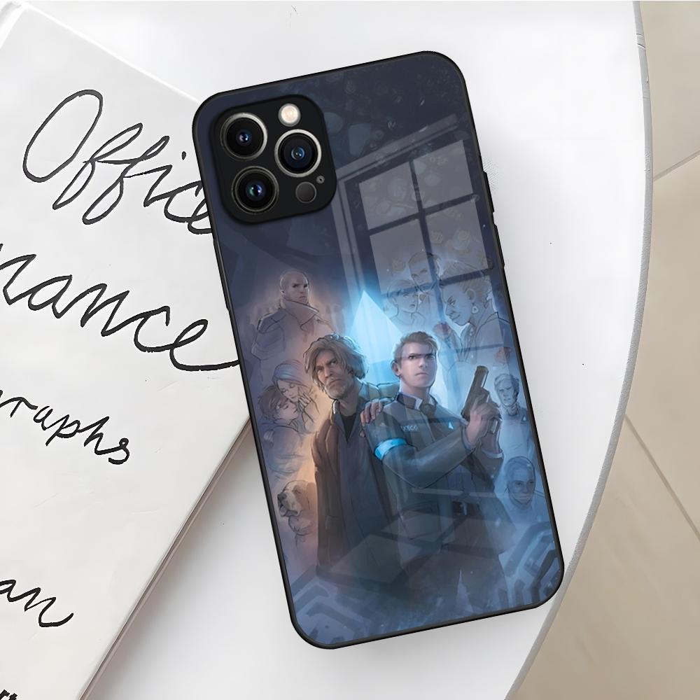 Чехол для телефона Игра Detroit Become Human для Iphone 17 16 Air 15 14 12 11 13 Pro Max Mini X Xr Xs Se Puls стеклянная крышка