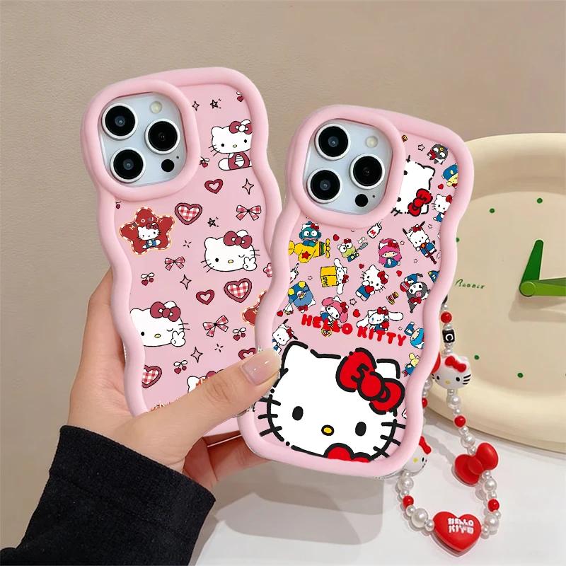 Мультяшный браслет Hello Kitty Чехол-цепочка Для OPPO A60 A6 A5 PRO A79 Reno 15F 14F 13F 12 11 10 Pro 12F 11F A36 A78 5G Волна Чехол