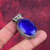 Blue Sapphire Pendant, Handmade Gemstone Pendant, 925 Solid Sterling Silver Pendant Antique Jewelry, For Engagement Gift