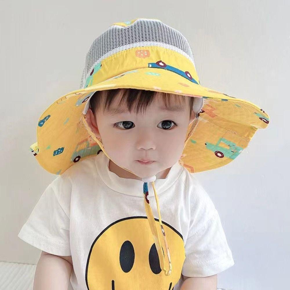 Дышащая летняя шляпа от солнца с принтом из мультфильмов, детская шляпа рыбака, новая шляпа от солнца