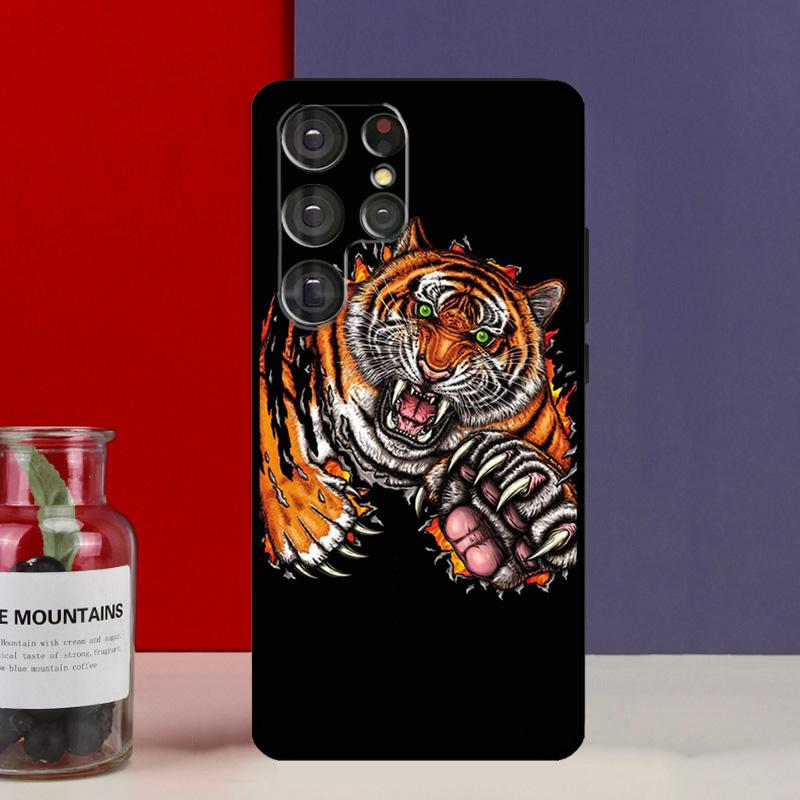 Модный Чехол-Бампер с Рисунком Животного Тигра для Samsung Galaxy S25 Ultra S9 S10 S20 S21 FE S22 S23 Plus S24 Ultra