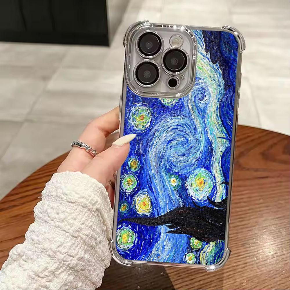 Ван Гог Звездная ночь Масляная живопись Мягкий чехол для iPhone 18 17 Pro 16 15 14 13 12 11 Pro Max Чехол 17 Plus 17E 16E 17Air Чехол для телефона
