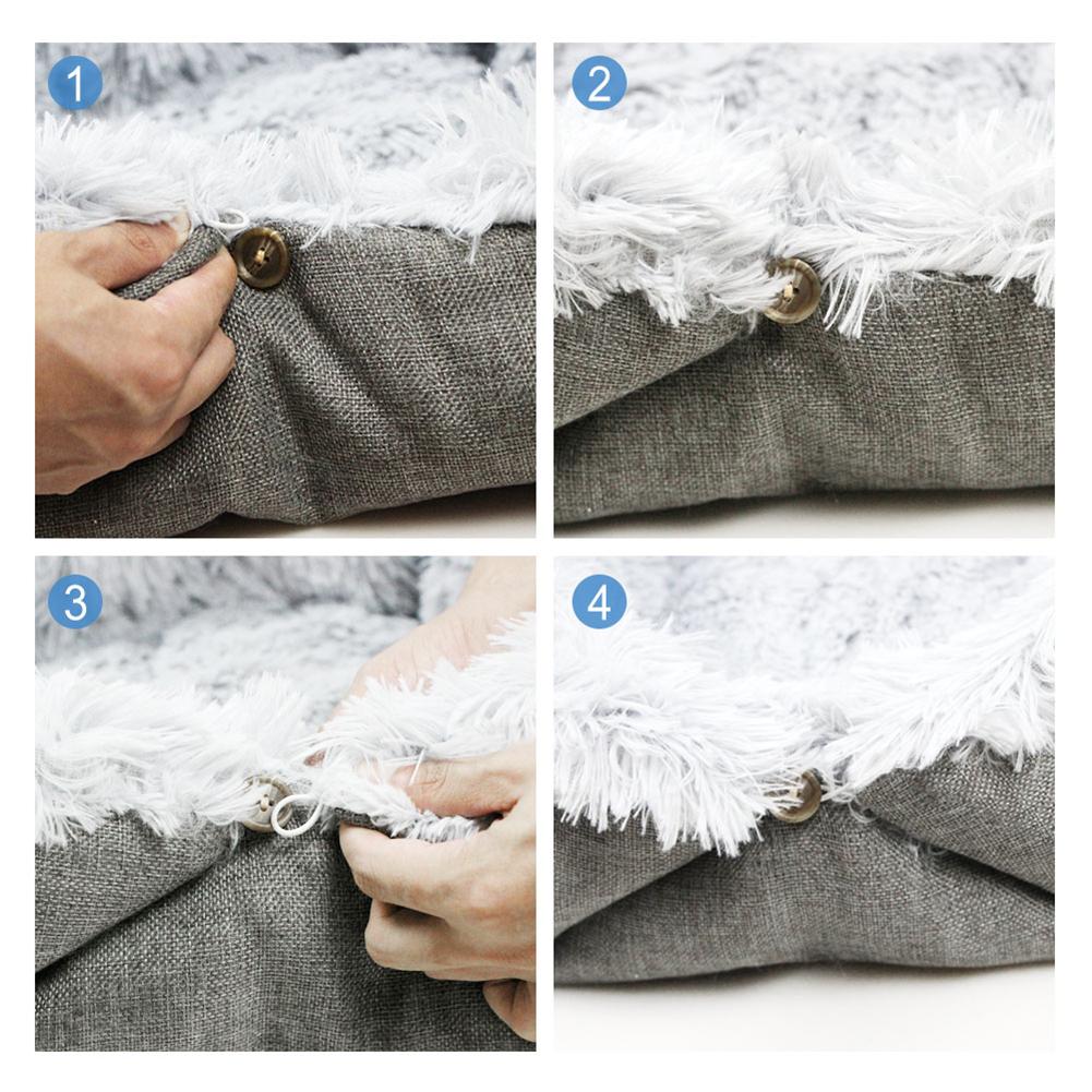 Коврик для домашних животных 2 в 1, складной плюшевый коврик для кошек, домика для собак, спальная кровать, теплый коврик, ковер