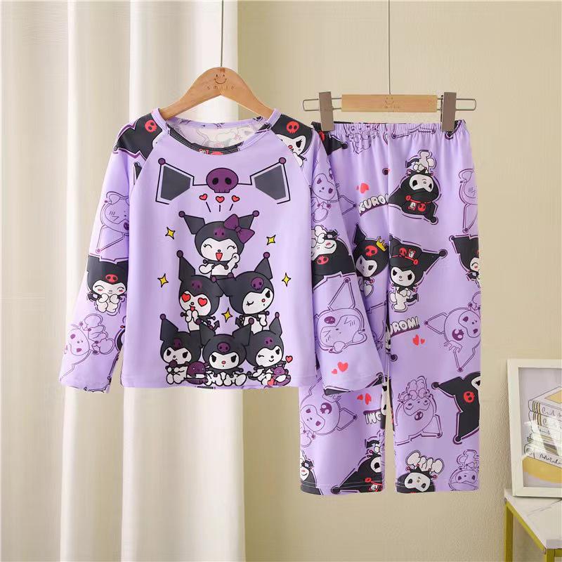 Southeast Asia Kids' Demon Slayer Pajamas: Long Sleeve & Pants Set for Girls