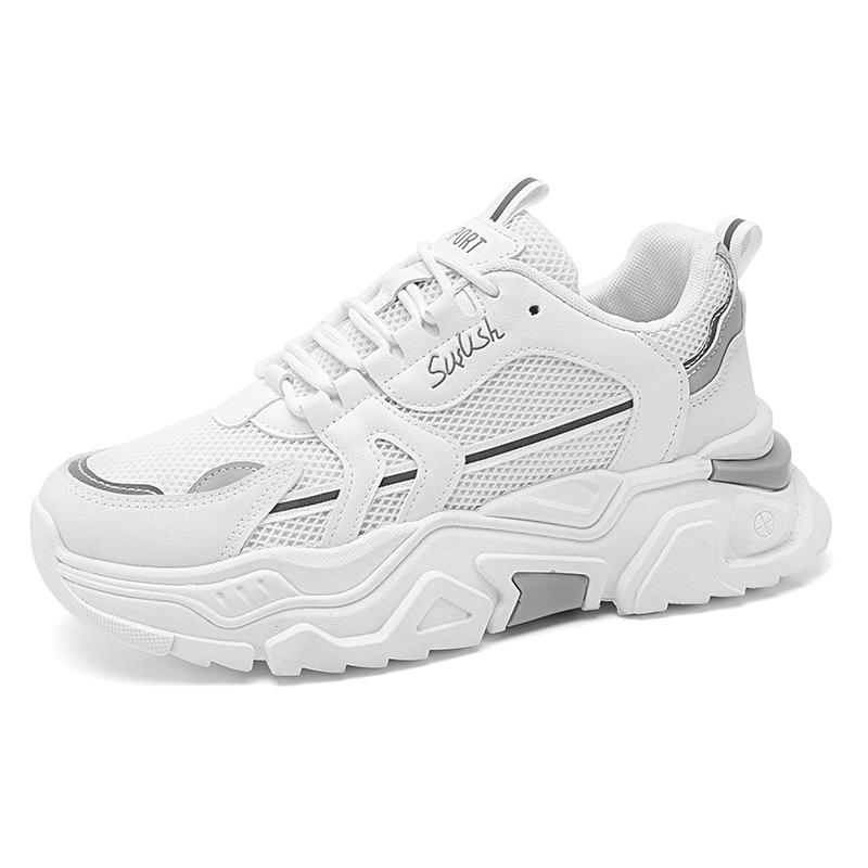 Men's Thick Soled Casual Mesh Panel Shoes Summer Breathable Soft Soled Running Shoes Outdoor Fashion Sports Shoes Male Sneakers