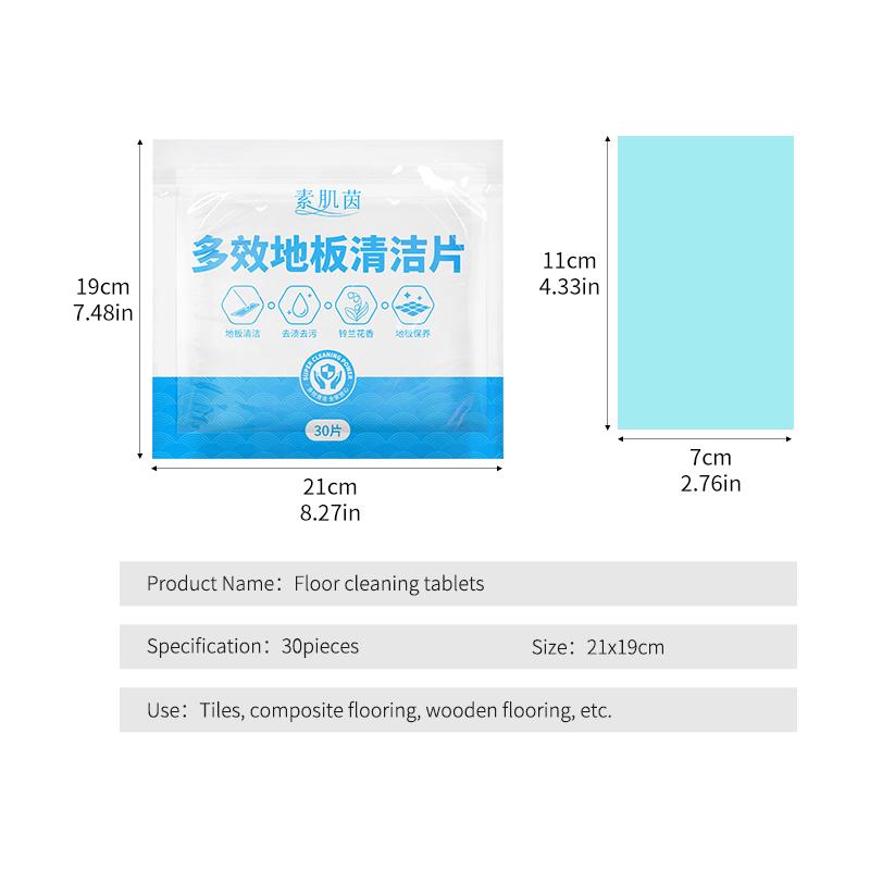 Floor Cleaning Sheets 30pcs Dissolve in Water Remove Dirt Grime for Tile Marble Wood Floor Gentle Protection Deodorize