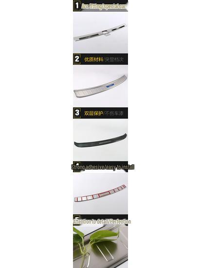 Tiguan L 2017 Rear Guard Plate Sequin & Tailgate Trunk Protection Pedal - Stainless Steel Decorative Sticker