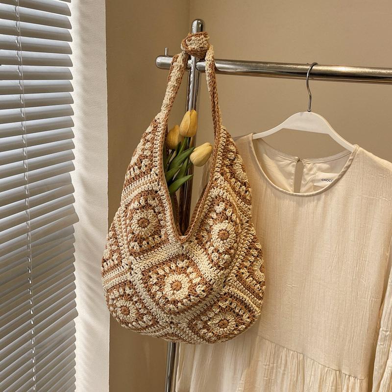 Сумка большой вместимости женская новая модная универсальная литературная плетеная соломенная сумка для морского отдыха пляжная сумка