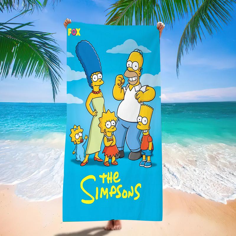 Popular Anime Cartoon Simpson Beach Towel Microfiber Quick-Drying Towel Strong Absorbent Bath Towel