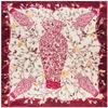 Fashion Vase & Olive Branch Scarf Women 2024 New Scarfs For Ladies Luxury Brand Hijab Silk Satin Shawl Scarfs Print Head Scarves
