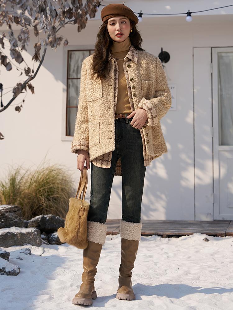 Mishow Женское пальто 2024, новое теплое свободное стильное шерстяное однобортное пальто во французском стиле с длинными рукавами, топы MXC52W0176