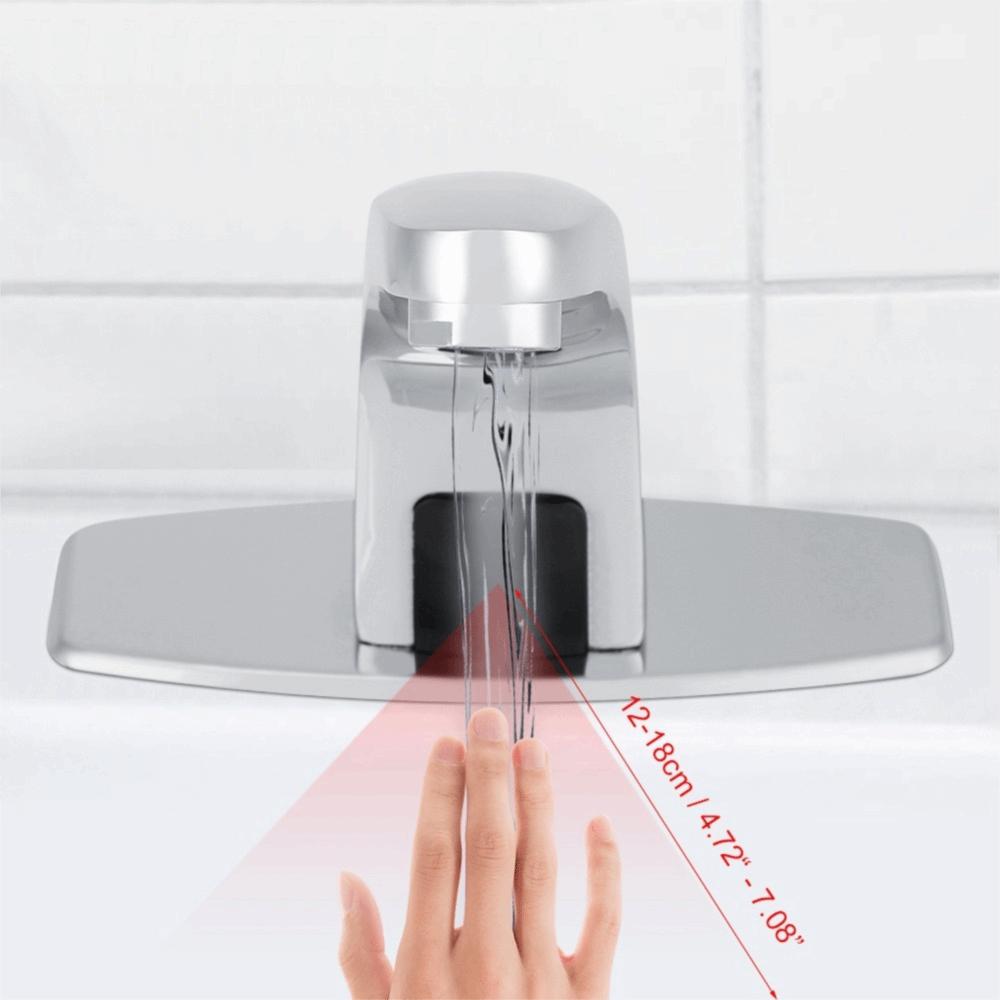 Battery Operated Infrared Faucet PVD Plating Automatic Faucet Bathroom Sink