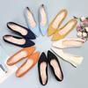 Fashion Spring Women High Heels Comfort Fashion Knitted Mesh Breathable Slip On Strange Heels Pumps Ballet Pointed Toe Loafers 2024