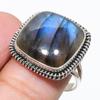 Натуральный Лабрадорит Драгоценный Камень Ручной Работы 925 Стерлинговое Серебро Ювелирное Кольцо Размер 10 g1C42