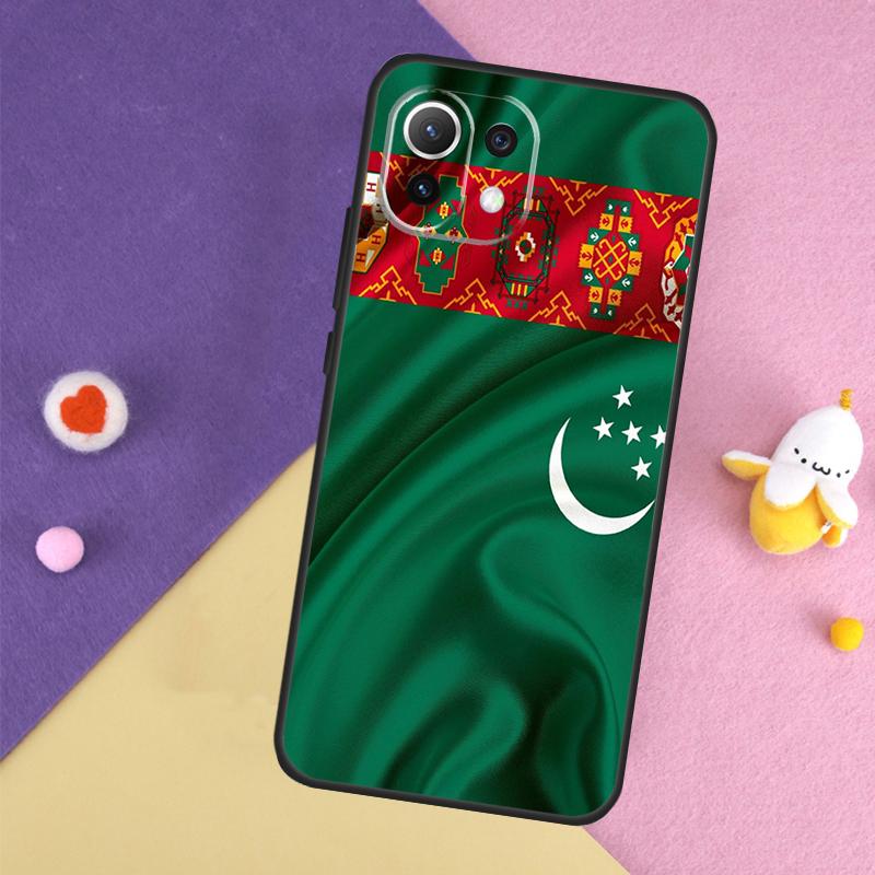 Чехол с флагом Туркменистана для Xiaomi 13T 11T 12T 14T Pro 13 14 15 Ultra POCO X7 Pro X3 X5 X6 F5 F6 M6 Pro