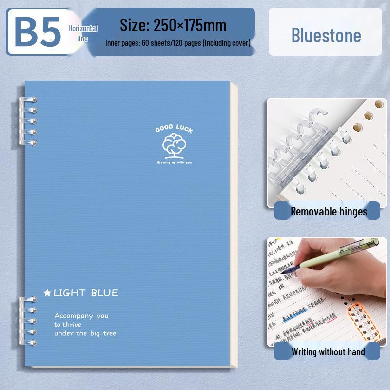 Simple Green & Blue Thickened Loose-leaf Paper Refill - B5 & A5 Ruled for High School