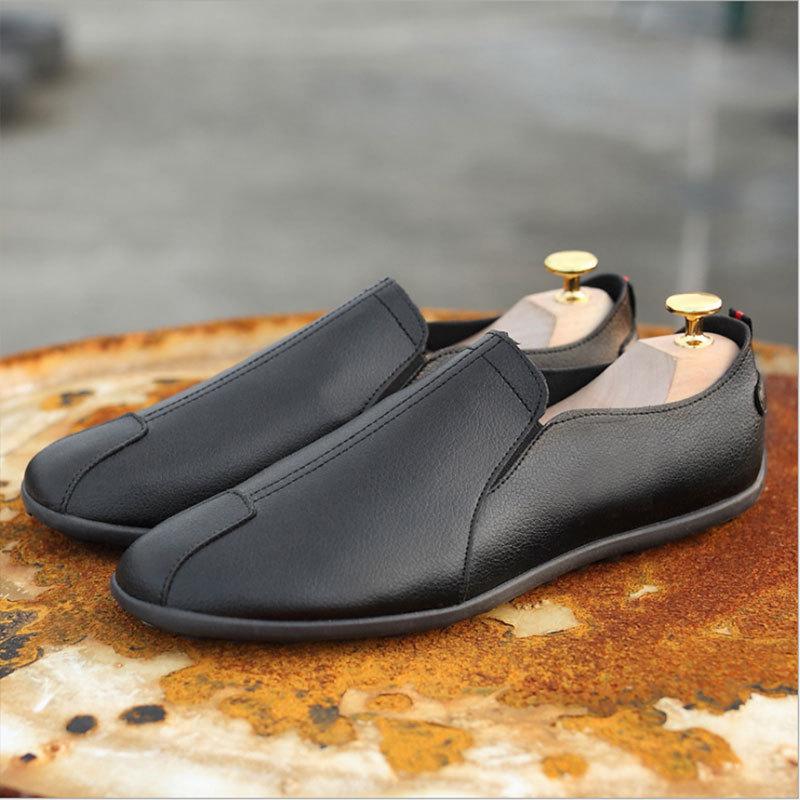 Мужские туфли Doudou осень новая мода британский ПУ поверхность тренд мужские туфли мягкая подошва ленивый один педаль