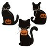 3 Halloween Cat Wood Table Cards, Halloween Tiered Tray Decorations, Rustic Halloween Tabletop Block Signs, Fall Centerpieces For Halloween Home