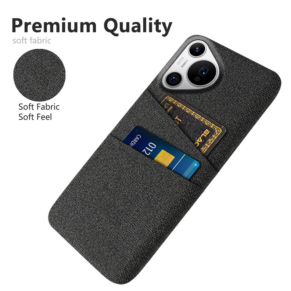 For Huawei Pura 70 Pro/Pura 70 Pro+ Case Card Holder Hard PC with Cloth Phone Protection Cover