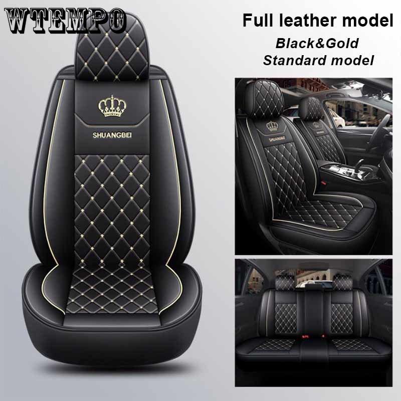 WTEMPO Чехлы на сиденья автомобиля Crown, полный комплект из 5 сидений, универсальные, подходят для большинства 5-местных автомобилей, внедорожников, грузовиков и фургонов.