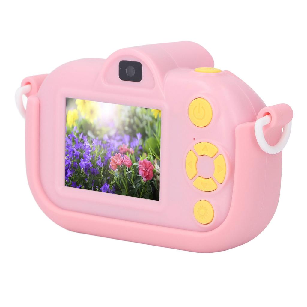 Cute Camera 12MP Digital Video Camera 2in IPS Screen Multifunctional Front Rear Lens 1080P Selfie