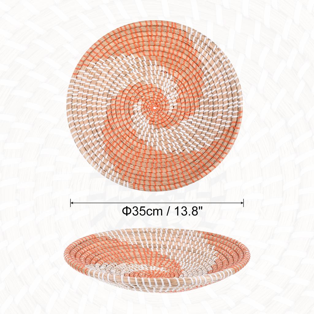 35 см подвесная плетеная настенная корзина из натурального ротанга настенная корзина декоративная бохо фермерский деревенский декоративный стол для гостиной