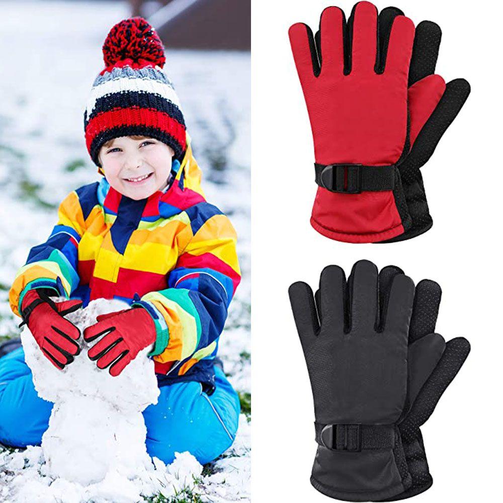 Kids Non-slip Winter Must Long-sleeved Mitten Snow Snowboard Ski Gloves Windproof Waterproof