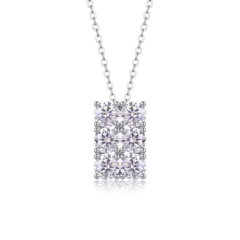 Moissanite Pendant Necklace Choker Women Fashion Daily Wear