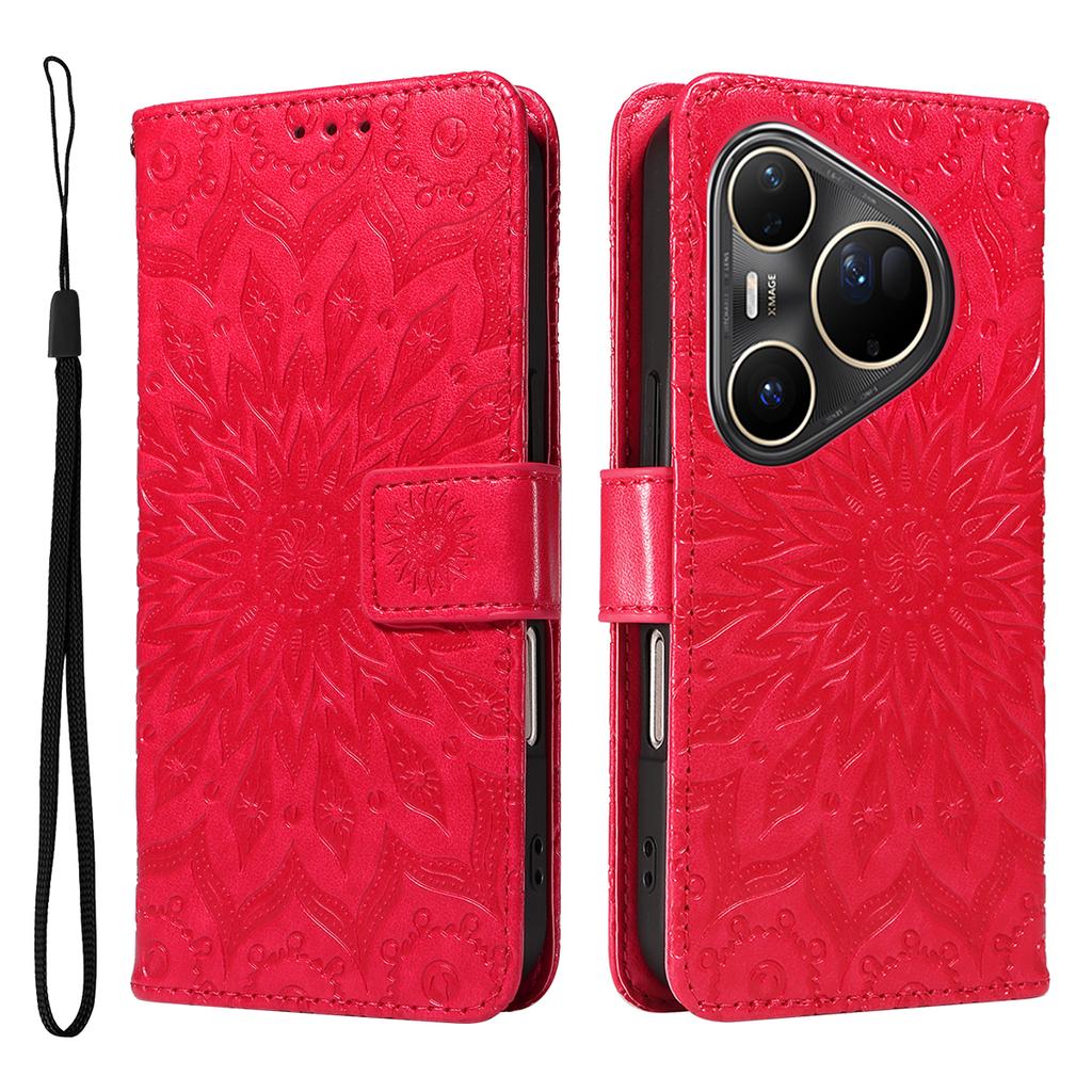 For Huawei Pura 80 Ultra Leather Wallet Case Sunflower Imprinted Phone Cover