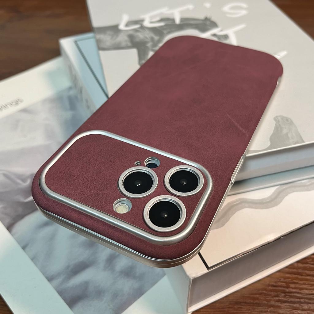 Matte Suede Leather Phone Case For iPhone 16 15 14 13 12 11 Pro Max Plus Lambskin Camera Protection Shockproof Bumper Soft Cover