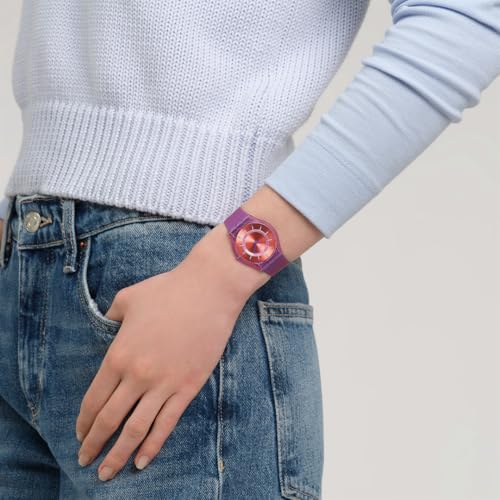 Swatch Skin Classic Biosourced Sweet Strawberry Dream Watch, Purple, SS08V108