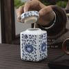 Синий и Белый Сплетенный Лотос Маленькая Чайная Банка Керамическая Герметичная Чайная Банка Китайская Влагостойкая Чайная Банка Бытовой Контейнер для Хранения