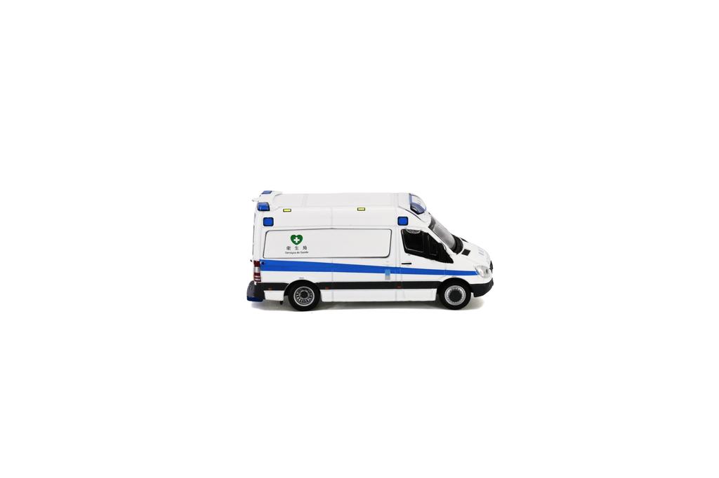 Tiny City Scale MC25 Sprinter Macau Ambulance Vehicle Diecast Model Car 1/76 Mercedes-Benz