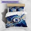 Chelsea FC Pattern Printed 3PCS Bedding Set Soft Skin-Friendly Washable Duvet Cover & Pillowcases Set All Season Bedroom