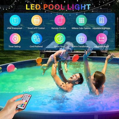 Светодиодное подводное освещение для бассейна 20 Вт RGB с регулируемой яркостью, меняющее цвет, подвесное, прожектор для бассейна, умное дистанционное управление, водонепроницаемый свет для бассейна
