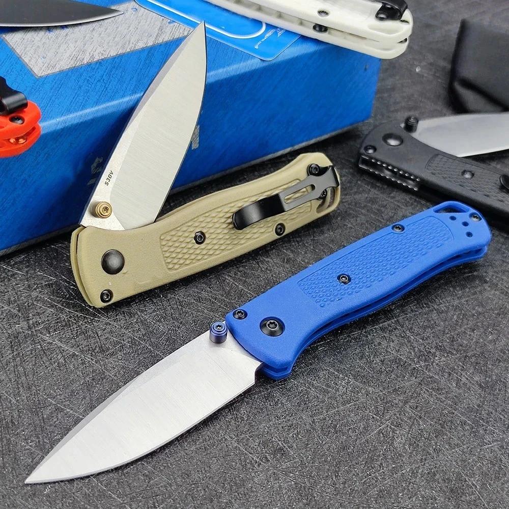 BM Mini 533 533bk EDC Folding Knife Lightweight Pocket Knife Manual Thumb Studs Open Plain Edge Coated Fiberglass Handle