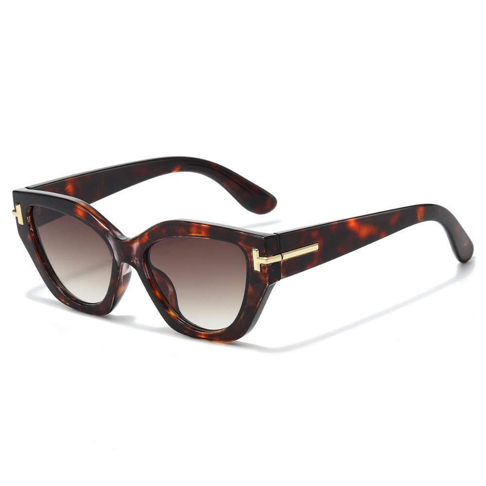 European and American new letter T word personalized contrasting sunglasses women's modern advanced sense ins large frame sunglasses cross glasses