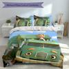 3pcs Trash Truck Duvet Cover Set, Includes 1 Duvet Cover and 2 Pillowcases,Skin-Friendly&Comfortable Fabric,Suitable Bedding Sets
