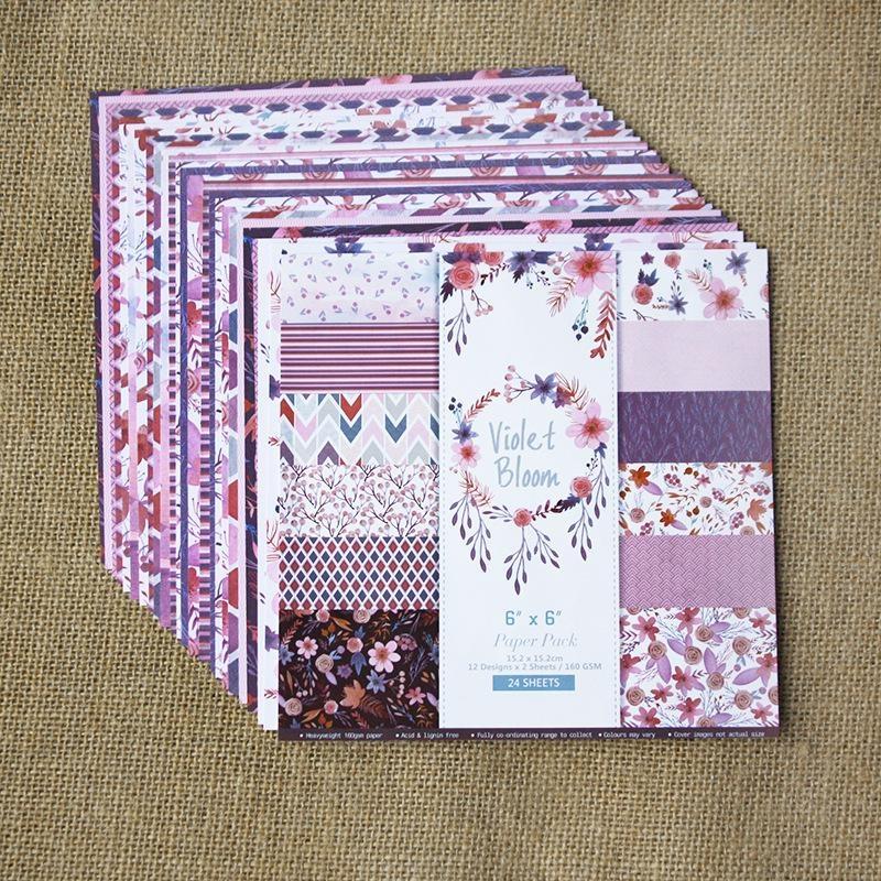 24 листа цветок ремесло бумажные колодки вырубные штампы искусство фон оригами скрапбукинг изготовление карт