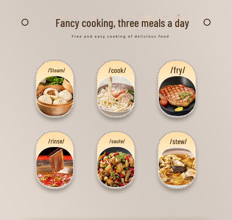 Компактная многофункциональная электрическая кастрюля для приготовления пищи: Электрическая сковорода, горячая кастрюля, мини-лапшеварка и рисоварка. Идеально подходит для общежитий и домов.