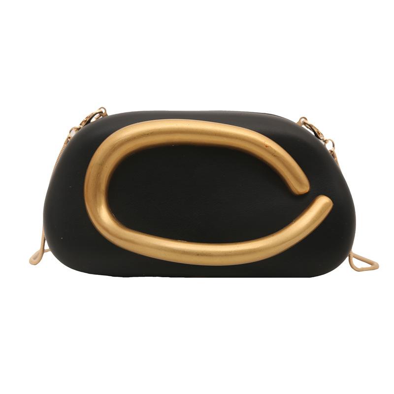 Personalized metal small bag 2025 new fashion letter design foreign style versatile women's wrist shoulder box bag